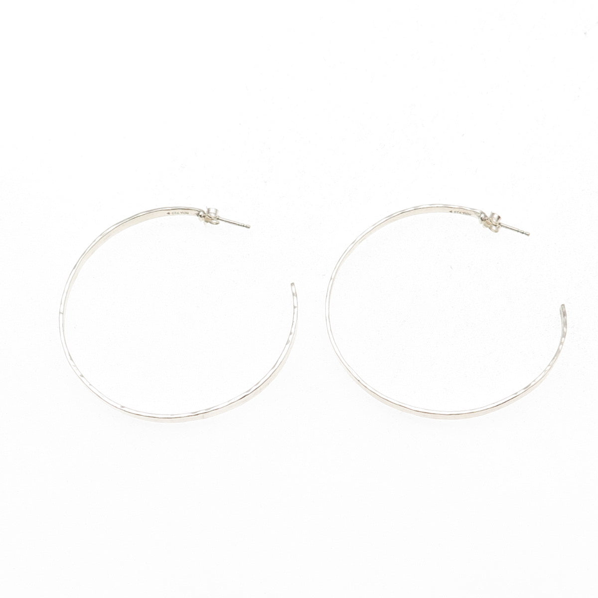 Silpada 925 Sterling Silver Vintage Hammered Large Hoop Earrings