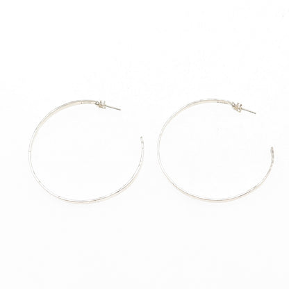 Silpada 925 Sterling Silver Vintage Hammered Large Hoop Earrings