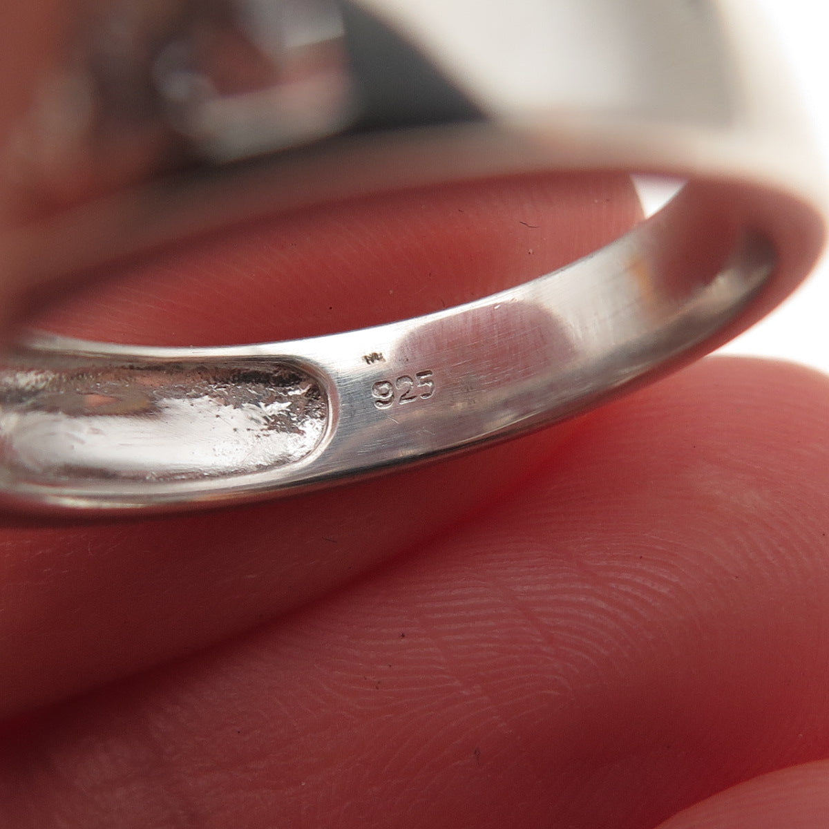 925 Sterling Silver Round-Cut C Z Ring Size 7.5