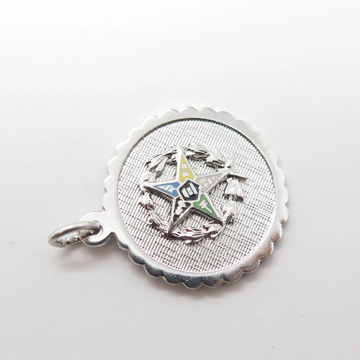 GRIFFITH & SONS CO 925 Sterling Silver Vintage Enamel Masonic Star Pendant