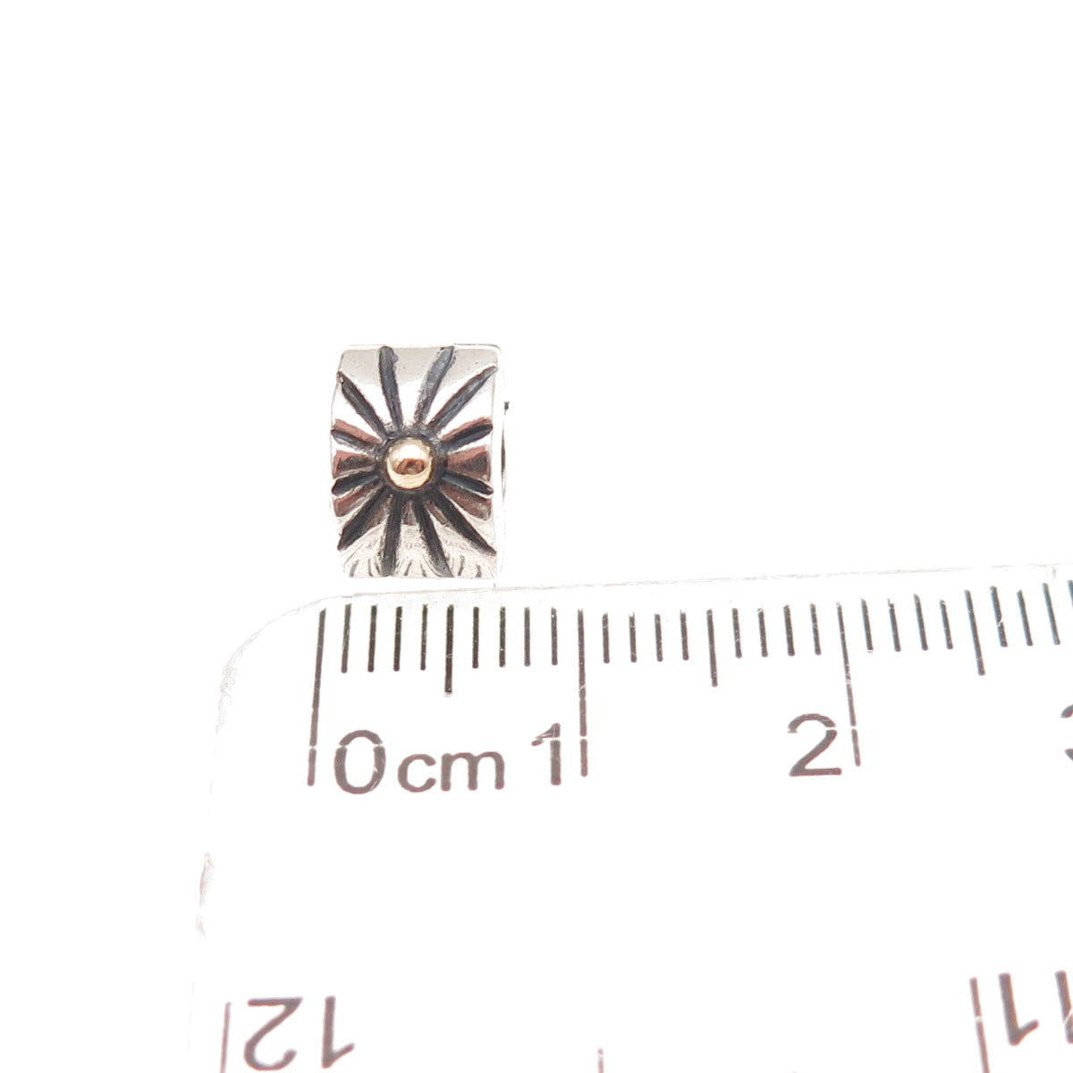 Pandora 925 Sterling Silver & Gold Sunburst Clip Charm
