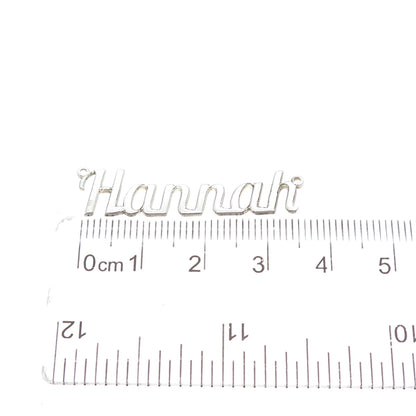 925 Sterling Silver Vintage Hannah Nameplate Centerpiece Pendant