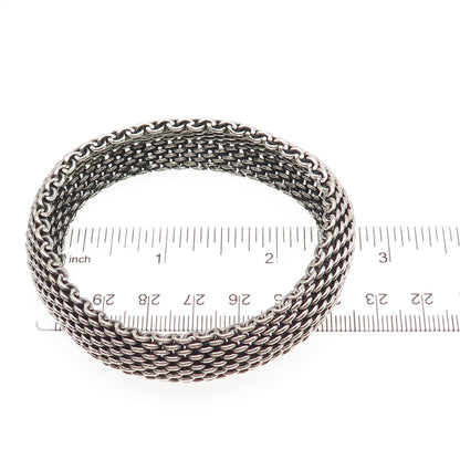 Tiffany & Co. Sterling Silver Vintage Somerset Mesh Heavy 55.9g Bracelet 7.5"