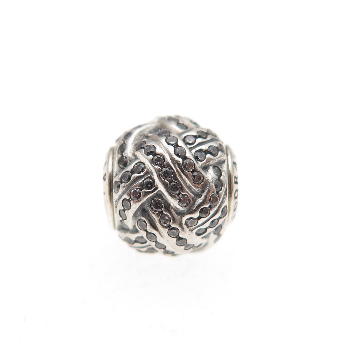 Pandora 925 Sterling Silver C Z Essence Friendship Slide Bead Charm