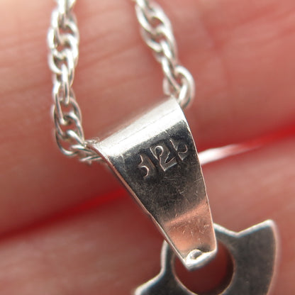 925 Sterling Silver Vintage Oxidized Celtic Cross Singapore Chain Necklace 20"