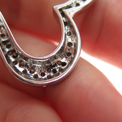 925 Sterling Silver Round-Cut C Z Heart Charm Pendant