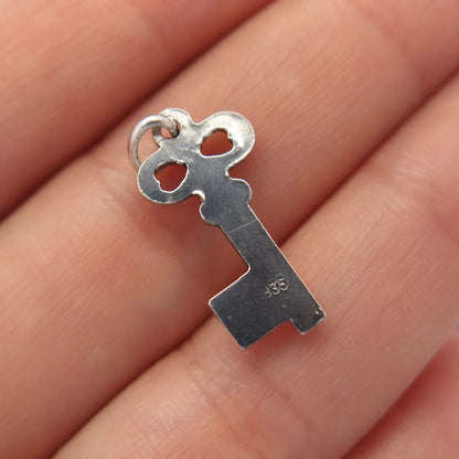 835 Silver Vintage Key Charm Pendant