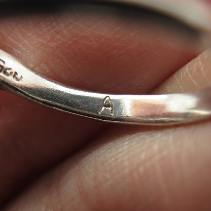 925 Sterling Silver Vintage Modernist Hook Ring Size 8