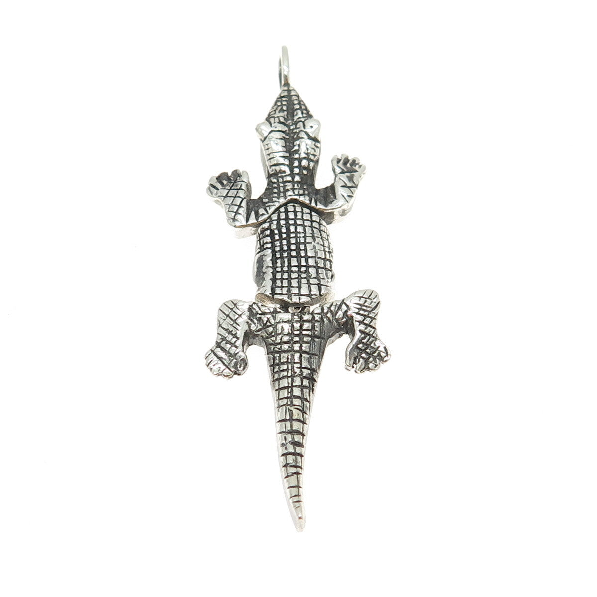 925 Sterling Silver Vintage Crocodile Pendant
