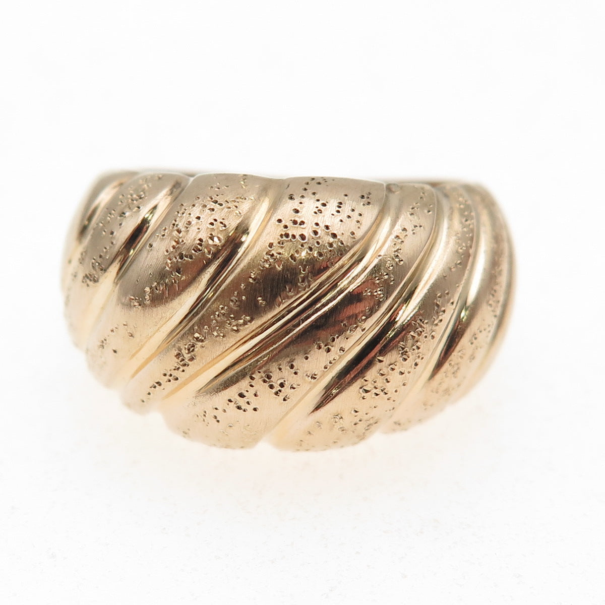 GioIelli Di Valenza 925 Sterling Gold Plated Vintage Italy Modernist Ring Size 8
