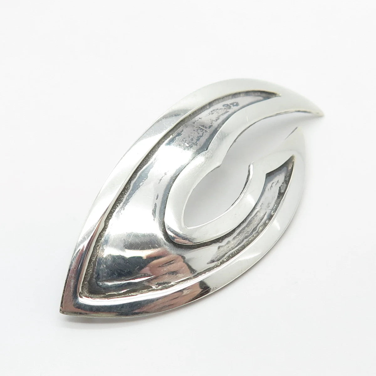 925 Sterling Silver Vintage Modernist Pin Brooch