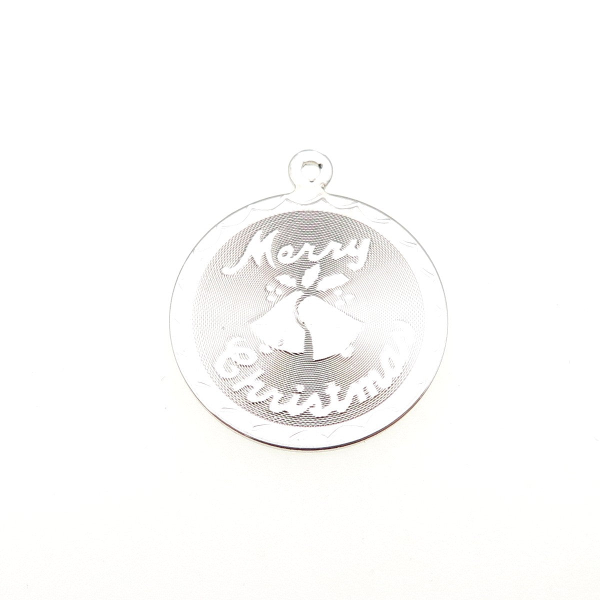 SPENCER 925 Sterling Silver Vintage Merry Christmas Mini Charm Pendant