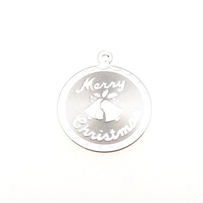 SPENCER 925 Sterling Silver Vintage Merry Christmas Mini Charm Pendant