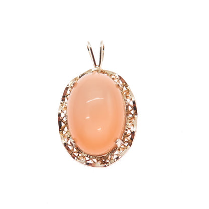925 Sterling Silver Gold Plated Vintage Optic Fiber Cat's Eye Minimalist Pendant