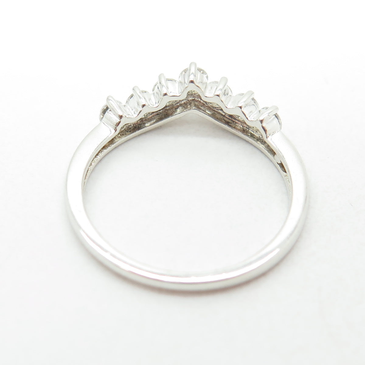 925 Sterling Silver Round-Cut C Z Tiara Ring Size 5.75