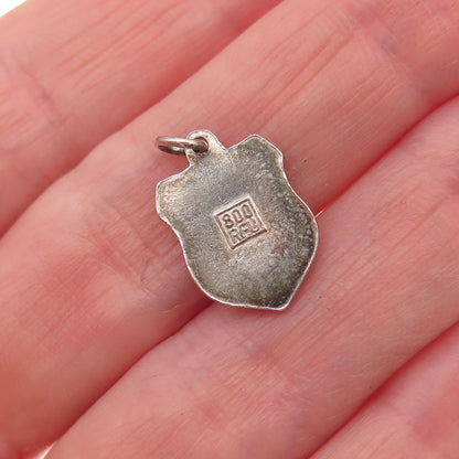 Fritz Reu & Co. 800 Silver Vintage Enamel Munster Germany Mini Charm Pendant