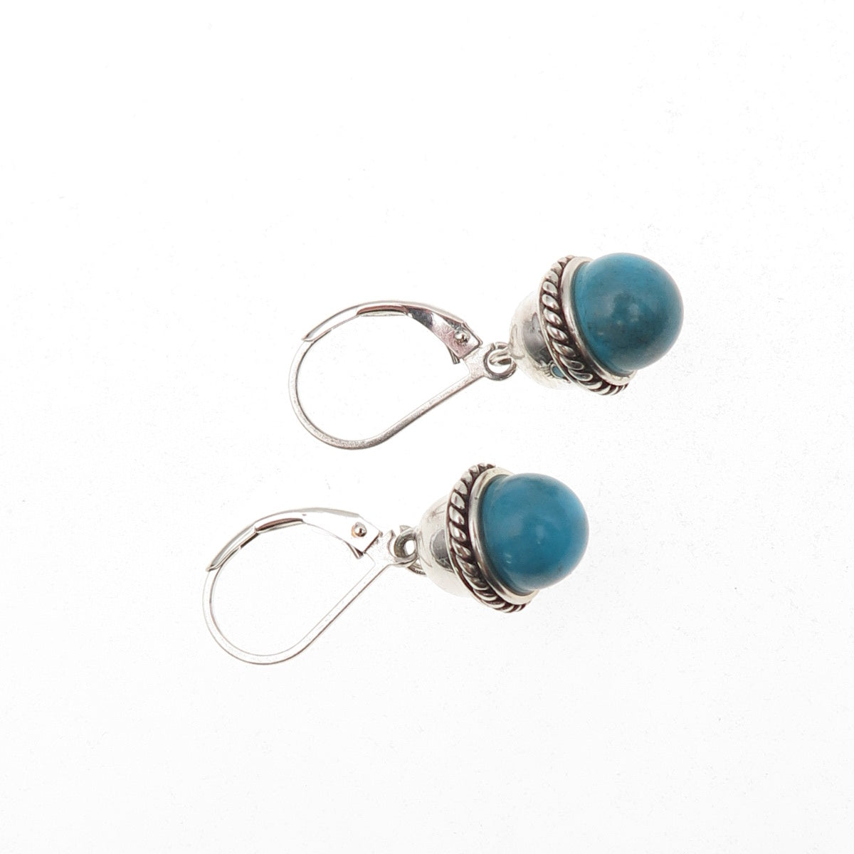 925 Sterling Silver Vintage Real Turquoise Dangle Earrings