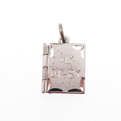 DANECRAFT 925 Sterling Silver Vintage My Dairy Locket Mini Charm Pendant