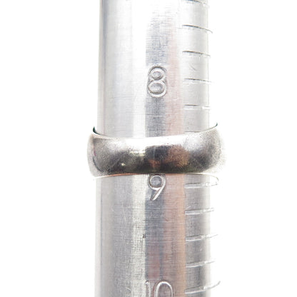 925 Sterling Silver Vintage Modernist Ribbed Oxidized Ring Size 9