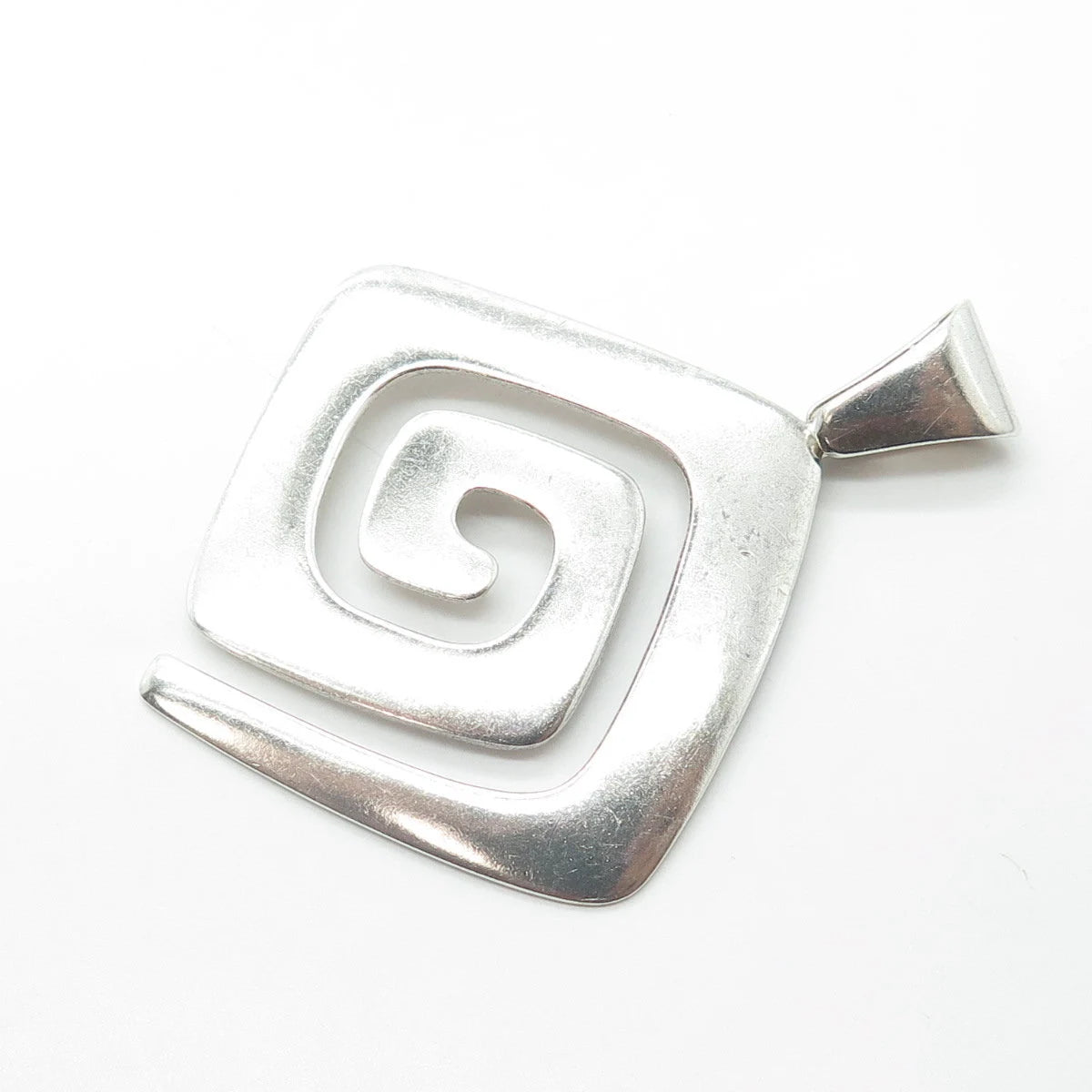 925 Sterling Silver Vintage 1979 Omega Tau Spiral Pendant