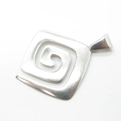 925 Sterling Silver Vintage 1979 Omega Tau Spiral Pendant