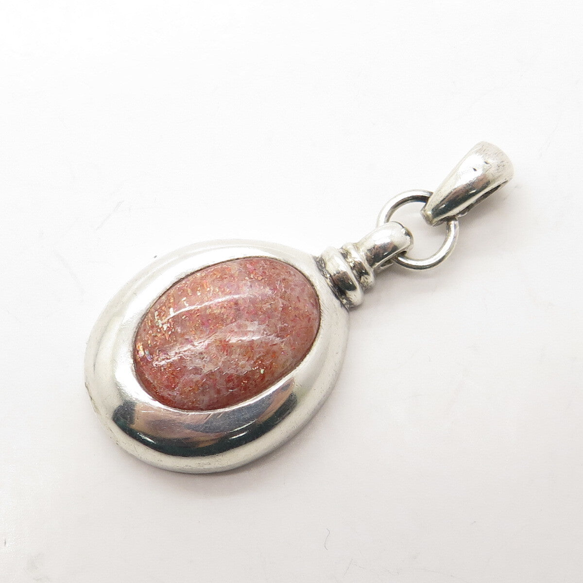 925 Sterling Silver Vintage Mexico Real Chrysocolla Gemstone Pendant
