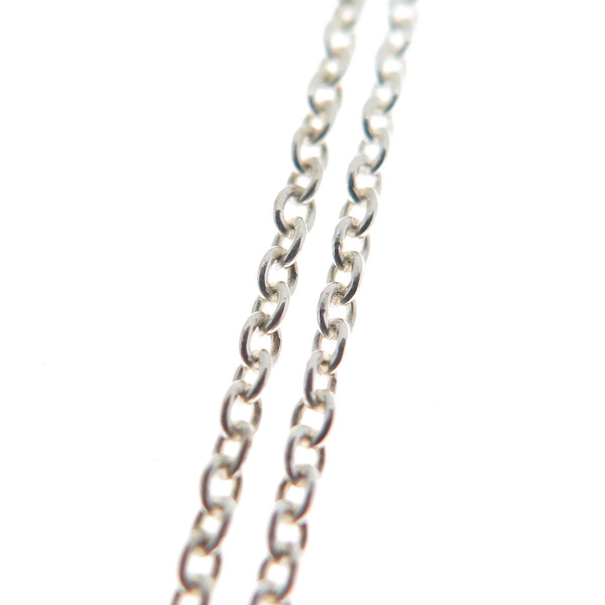 925 Sterling Silver Italy Celtic Symbol Bar Cable Chain Necklace 18"