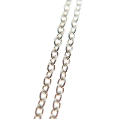 925 Sterling Silver Italy Celtic Symbol Bar Cable Chain Necklace 18"