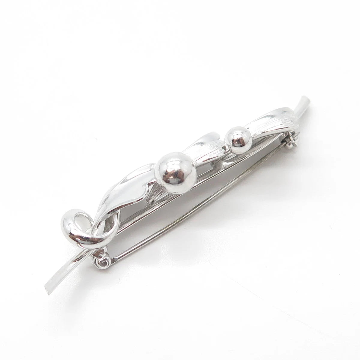 FORSTNER 925 Sterling Silver Antique Art Deco Leaf Pin Brooch