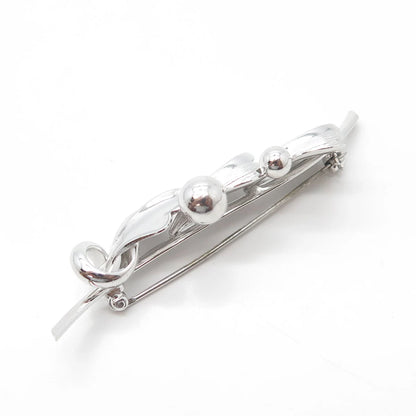 FORSTNER 925 Sterling Silver Antique Art Deco Leaf Pin Brooch