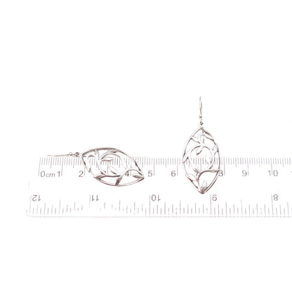 925 Sterling Silver Vintage Floral Dangle Earrings