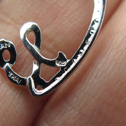 HAN 925 Sterling Silver Real Diamond Accent "Love" Heart Centerpiece Pendant