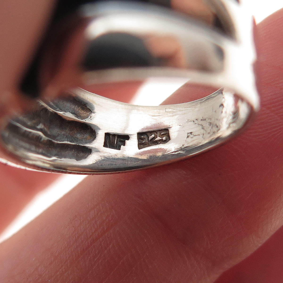 Chapal Zenray 925 Sterling Silver Vintage Modernist Oxidized Ring Size 7.5