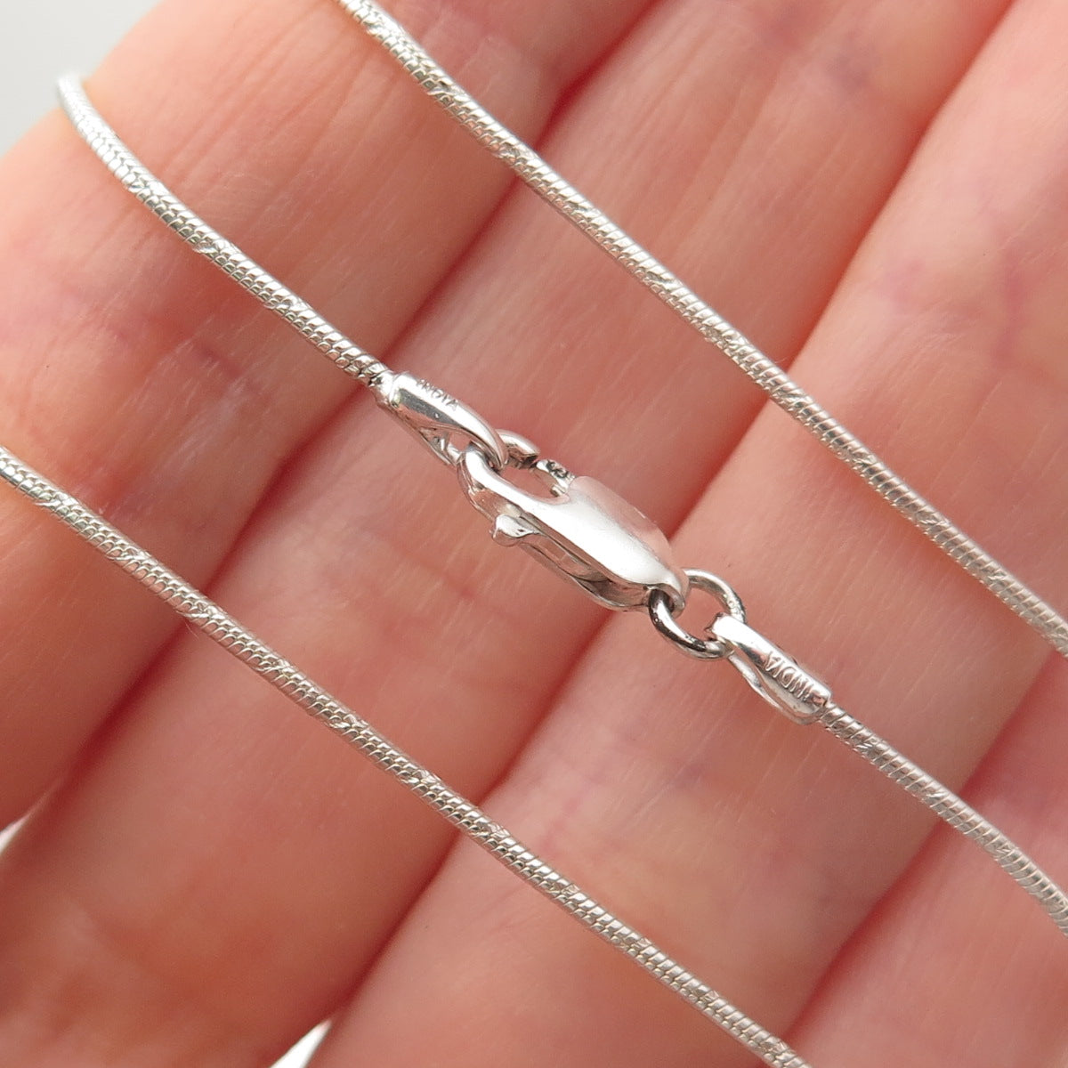 925 Sterling Silver Snake Chain Necklace 16"