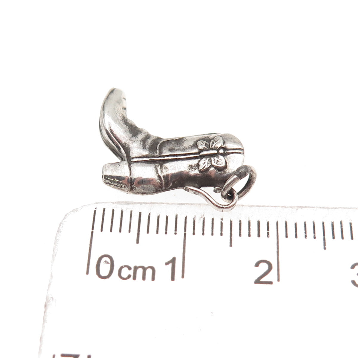 925 Sterling Silver Vintage Butterfly Cowboy Shoe Oxidized Mini Charm Pendant