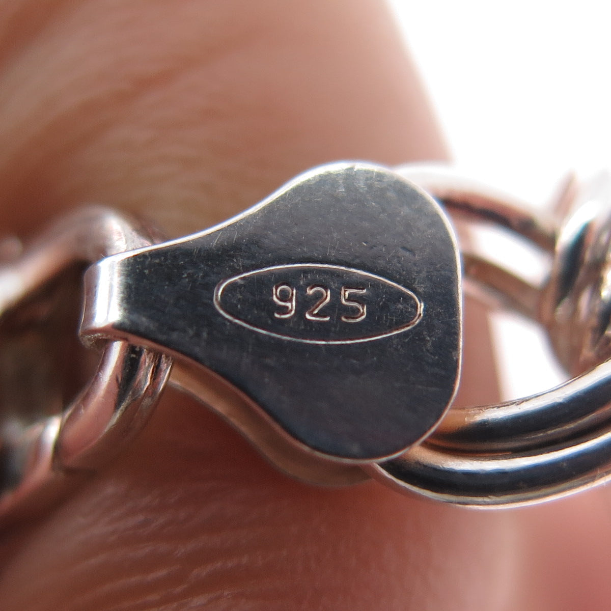 925 Sterling Silver Vintage Italy Double Curb Link Bracelet 8"