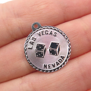 925 Sterling Silver Vintage Casino Dice Las Vegas Nevada Charm Pendant