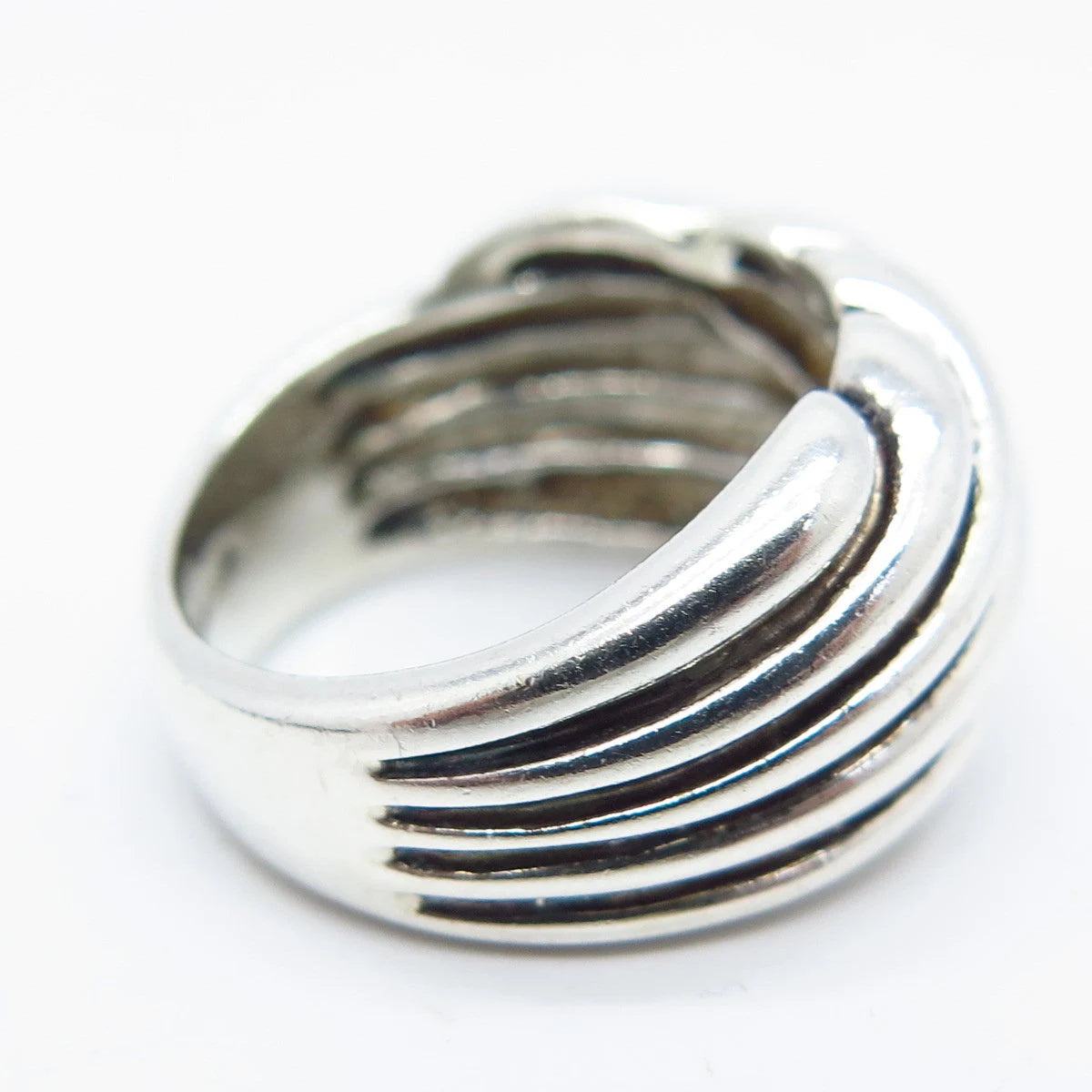 925 Sterling Silver Vintage Midas Ribbed Ring Size 5.75