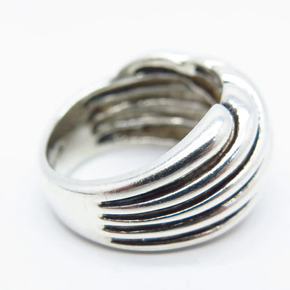 925 Sterling Silver Vintage Midas Ribbed Ring Size 5.75