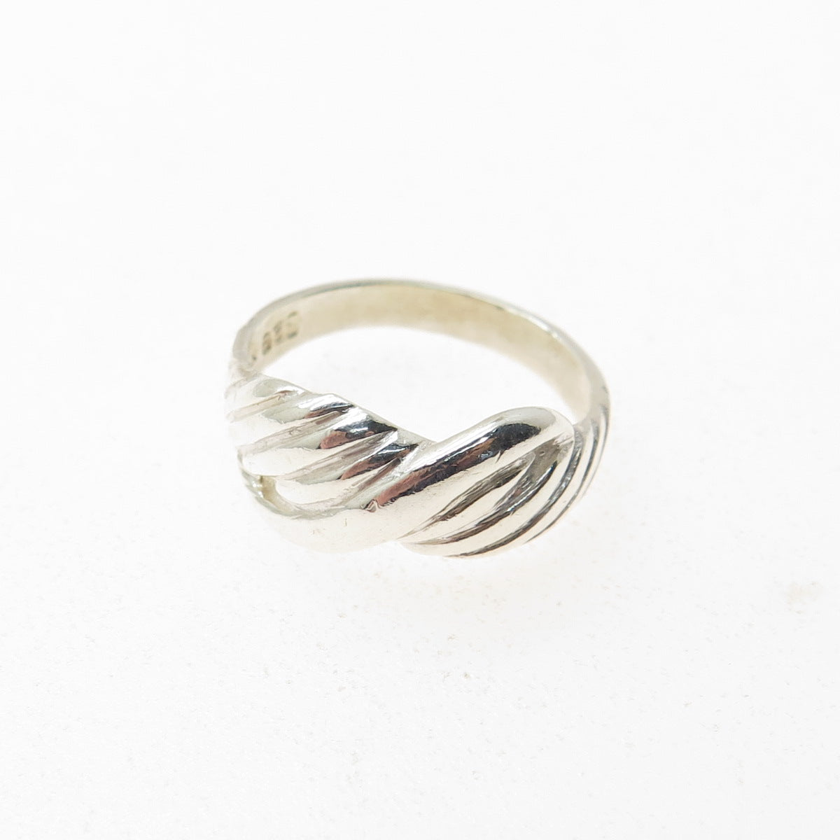 CHAPAL ZENRAY 925 Sterling Silver Vintage Modernist Infinity Ring Size 6