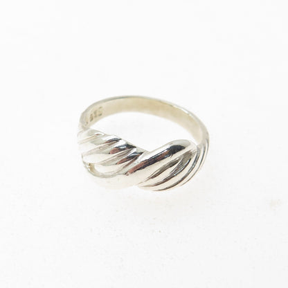 CHAPAL ZENRAY 925 Sterling Silver Vintage Modernist Infinity Ring Size 6