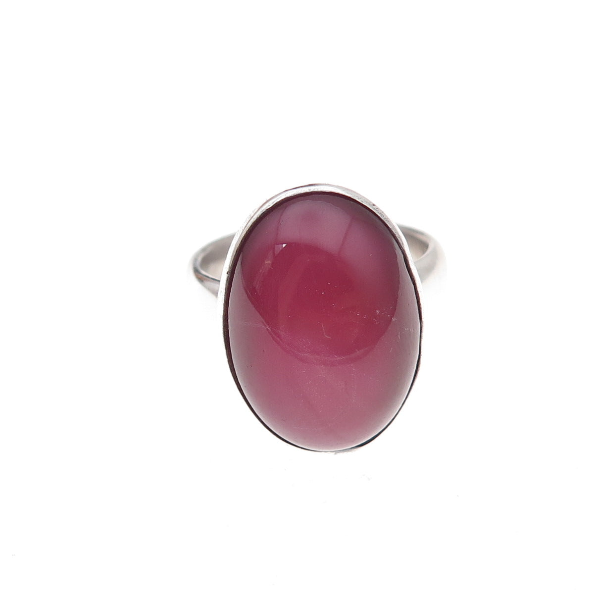 925 Sterling Silver Vintage Real Pink Amethyst Oxidized Ring Size 6