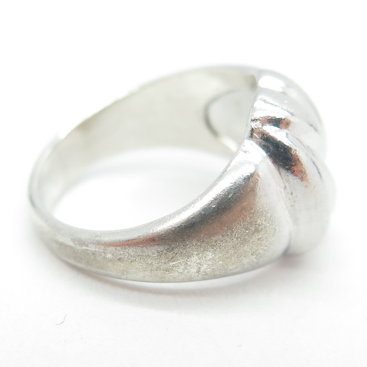 925 Sterling Silver Vintage Modernist Puffy Ring Size 6.25
