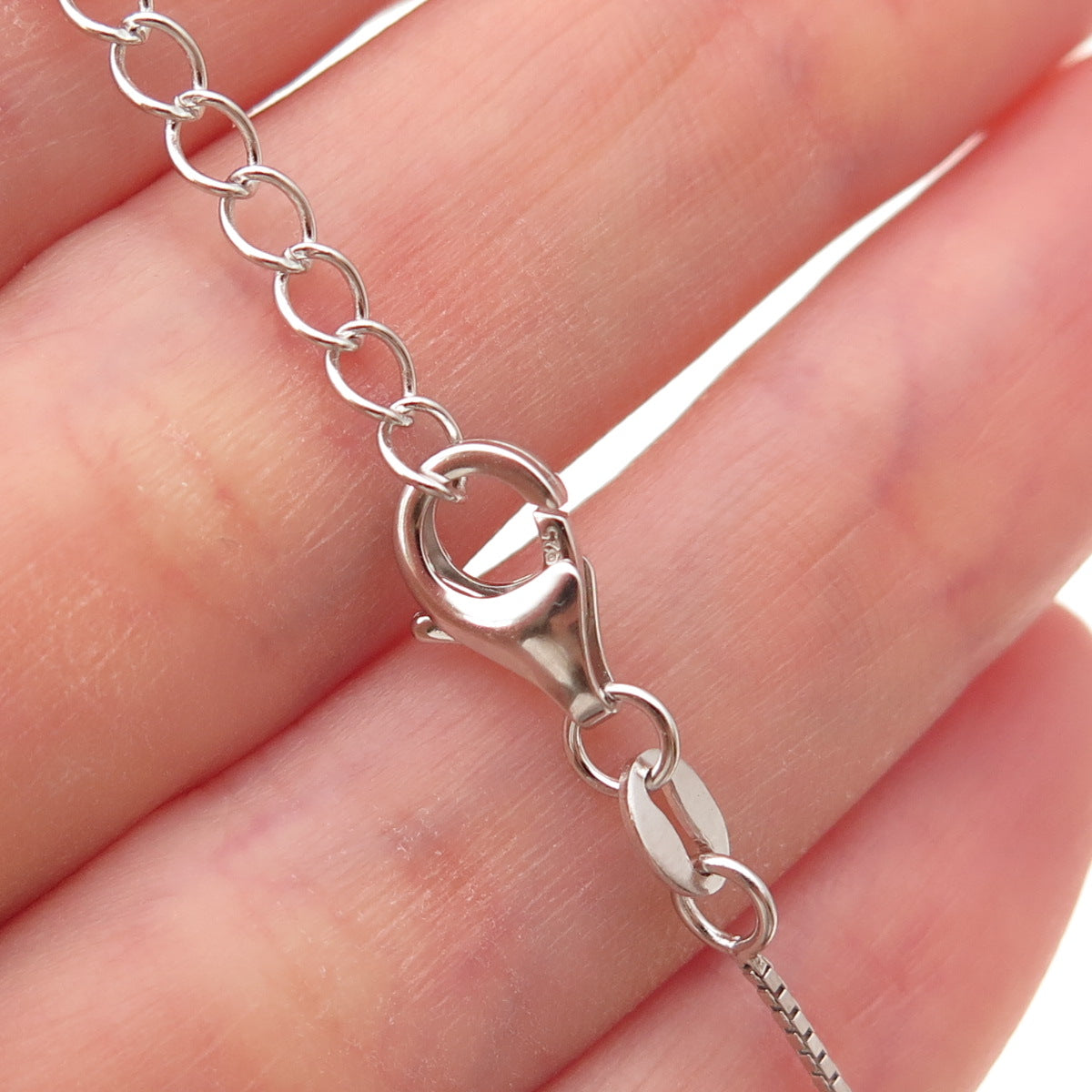 925 Sterling Silver Real Sleeping Beauty Turquoise Box Chain Necklace 16-18"
