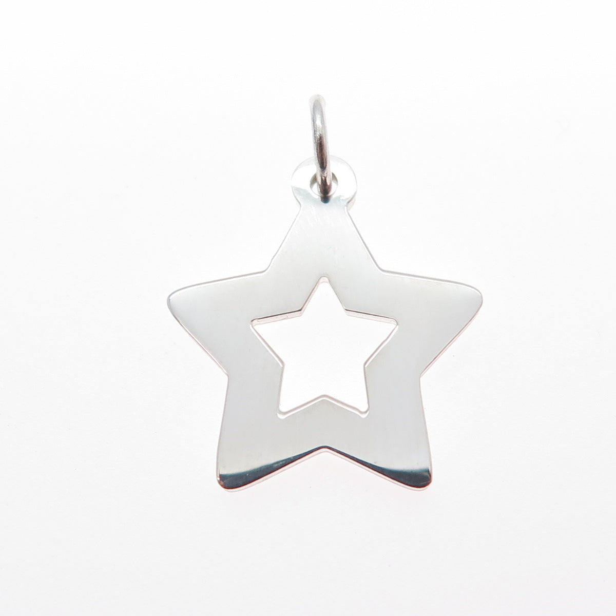 925 Sterling Silver Vintage Open Star Minimalist Charm Pendant