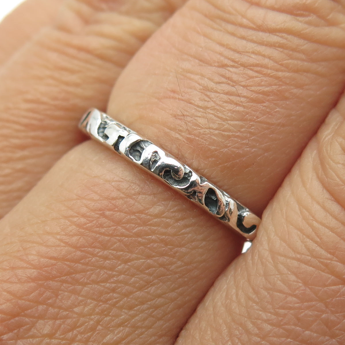 SILPADA 925 Sterling Silver Vintage Bali Stackable Band Ring Size 7.25