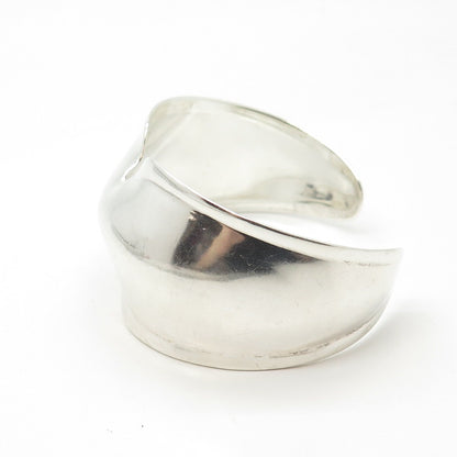 925 Sterling Silver Vintage Robert Lee Morris Pinched Wide Cuff Bracelet 7.25"