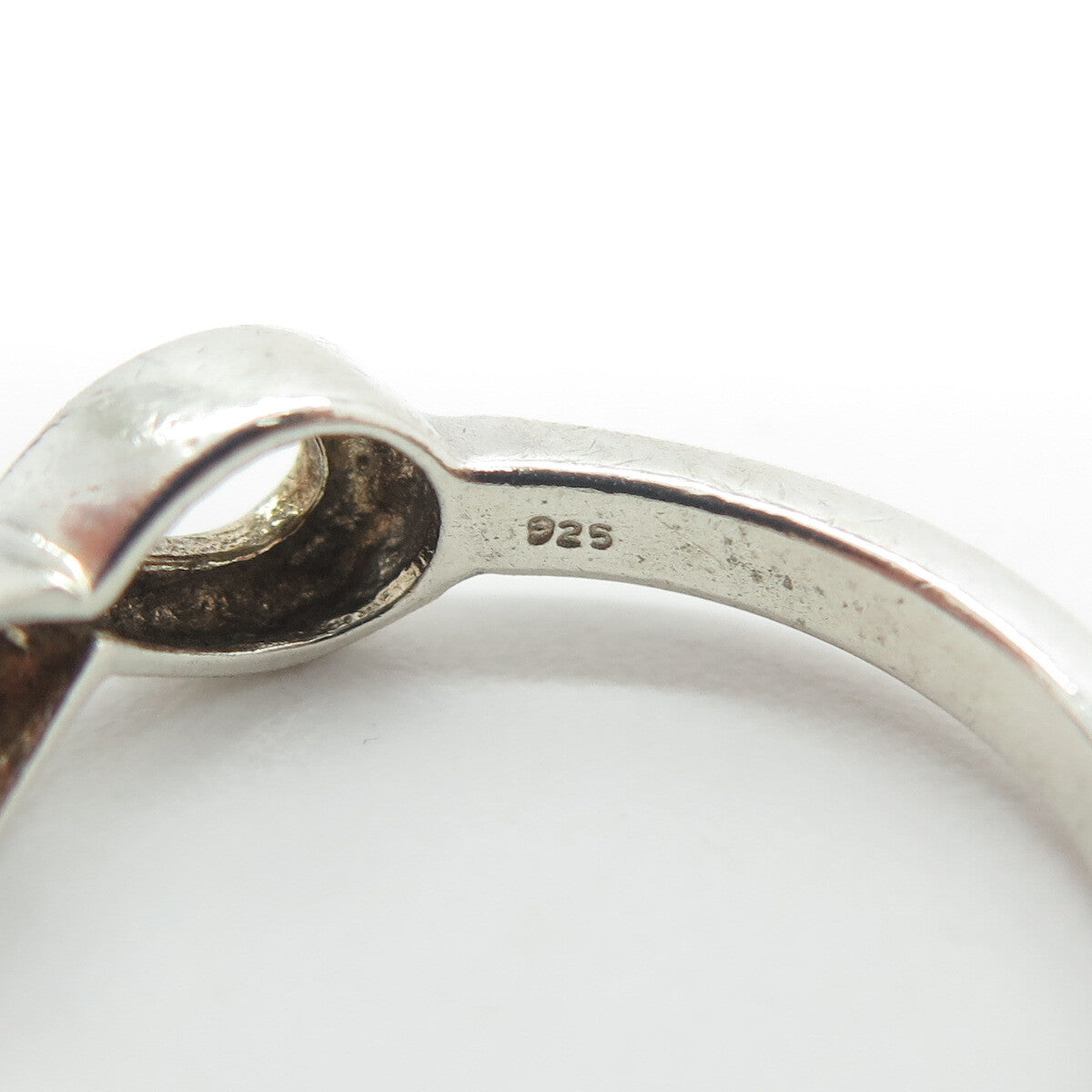 925 Sterling Silver Vintage "You & Me" Infinity Ring Size 7