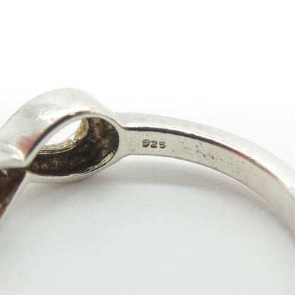 925 Sterling Silver Vintage "You & Me" Infinity Ring Size 7