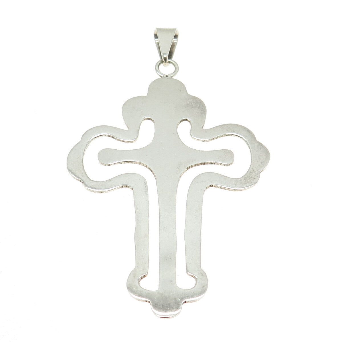 925 Sterling Silver Vintage Mexico Cross Modernist Pendant
